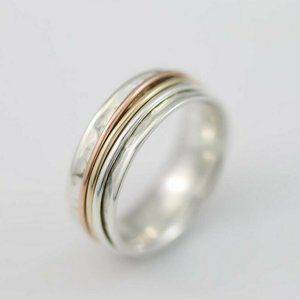 Sterling Silver Silver Spinner Ring - Size 6.5